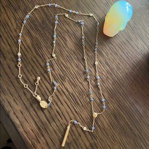 HENRI BENDEL ROSARY STYLE NECKLACE ROSE GOLD